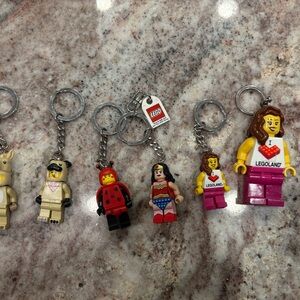 Lego Figurine Keychain Lot Of 6